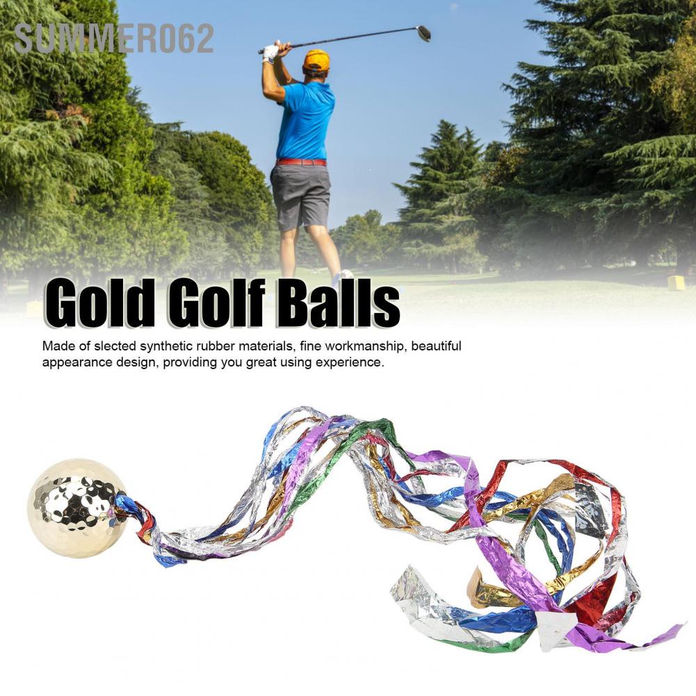 Summer062 Gold Plated Golf Ribbon Ball Luxurious Elegant Gifts Present for Opening Ceremony Events