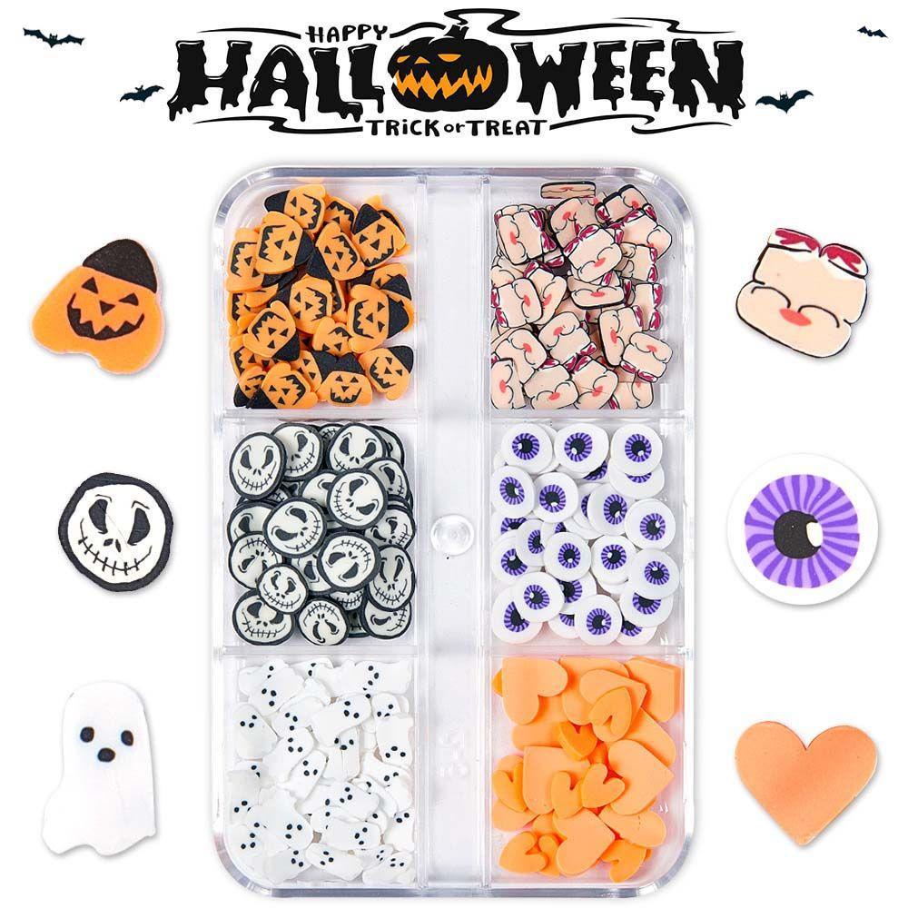 Hộp Đất Sét Mềm Nhiều Màu Trang Trí Móng Tay Chủ Đề Halloween