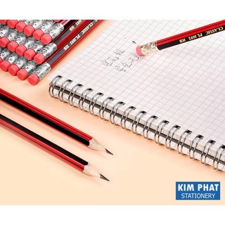 Combo 12 c Bút chì gỗ sọc đỏ 2b - hb