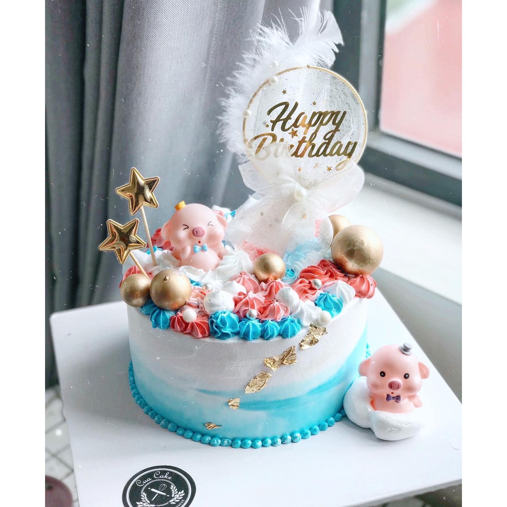 Set 2 bé heo nhựa trang trí ⚡ HÀNG CAO CẤP ⚡ bé heo nhựa trang trí bánh kem ngộ nghĩnh đáng yêu
