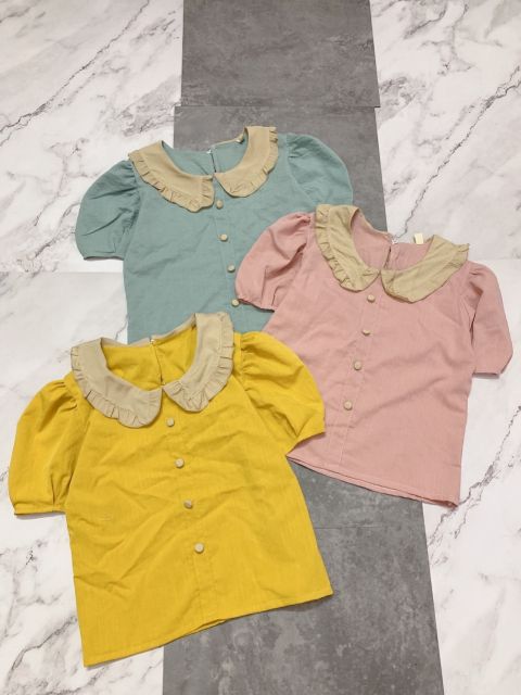 [Mã FAMAYWA giảm 10K đơn 50K] Áo sơ mi viền cổ tay cộc | BigBuy360 - bigbuy360.vn