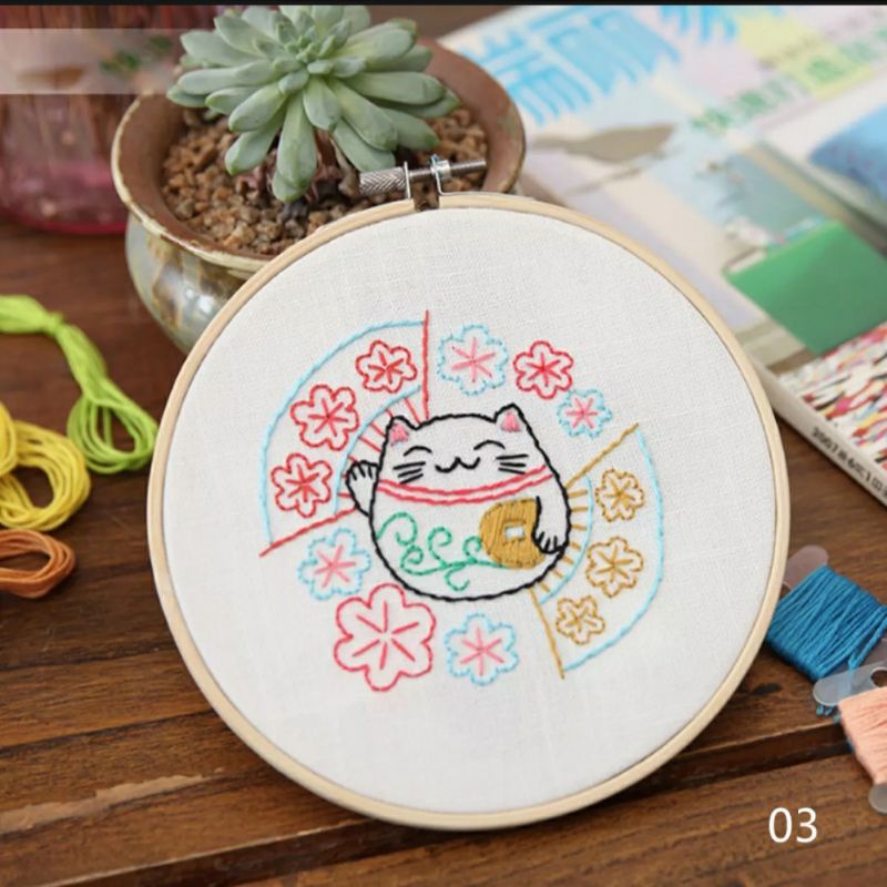 TẶNG KHUNG Set thêu DIY dành cho người mới bắt đầu