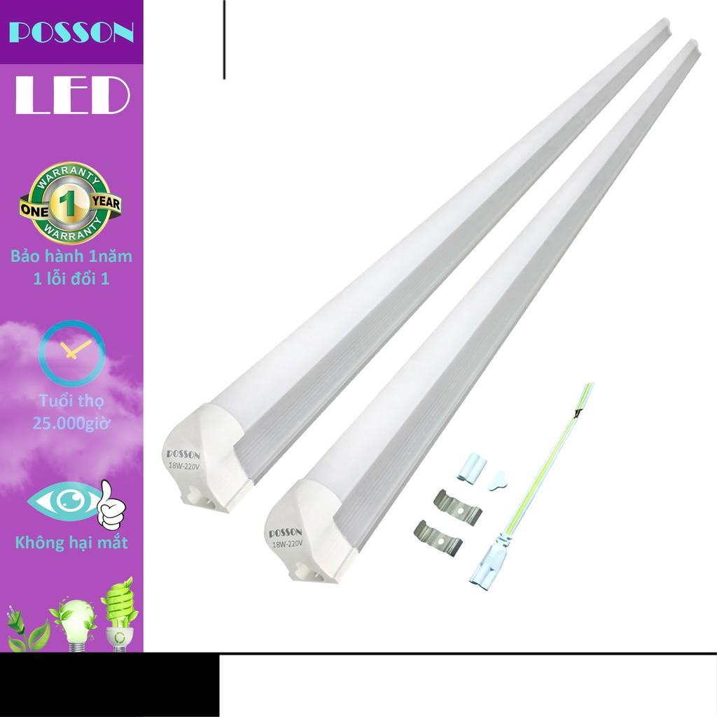 (Hàng Mới Về) 2 Bóng đèn tuyp Led T8 1m2 18w liền máng thay thế cả bộ đèn nêon đời cũ Posson LT8-Com120x