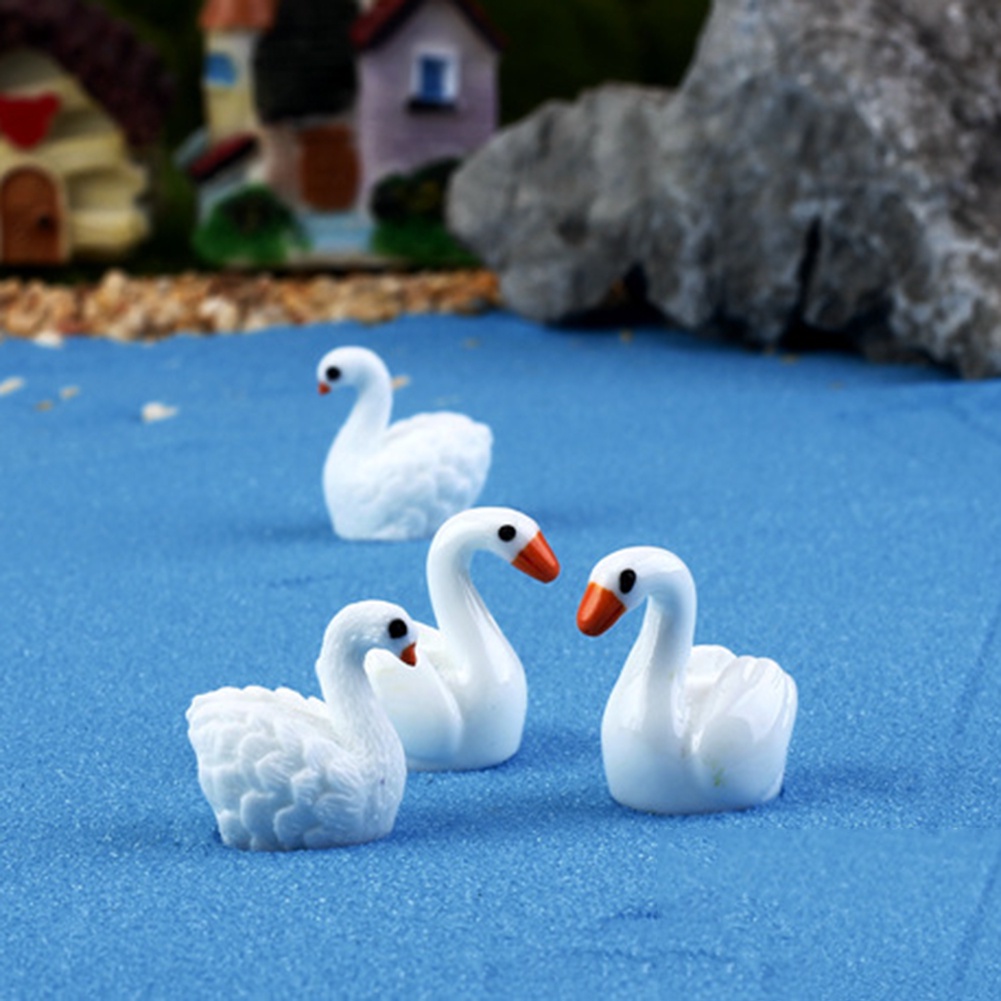 【SPP】2Pcs Couple Lovers Swan Miniature Crafts Garden Decorations Landscape Ornament