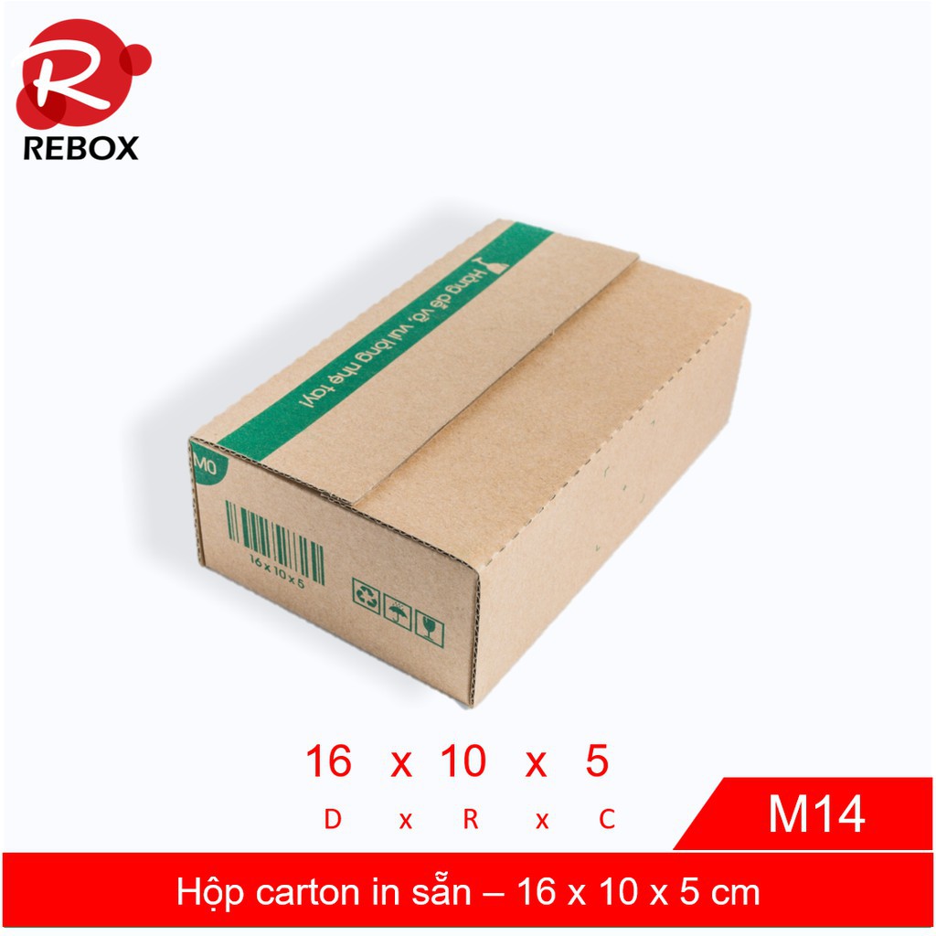 Hộp 16x10x5 cm - 50 hộp carton in sẵn giá rẻ siêu dày