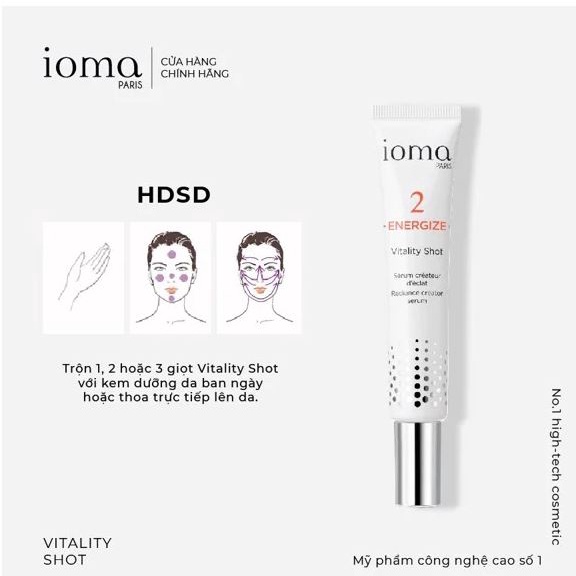 Tinh chất trắng sáng và giảm oxy hóa Ioma Paris Vitality Shot 30ml