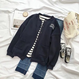 [ORDER] Áo khoác nỉ bomber hai lớp hoạ tiết trơn đơn giản basic