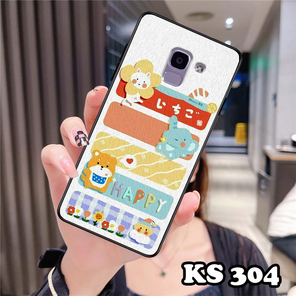 Ốp lưng Samsung A6 2018 - Samsung A6 Plus - Ốp Samsung in hình Gấu&amp;Thỏ siêu xinh - Lưng nhám viền TPU chống trầy xước