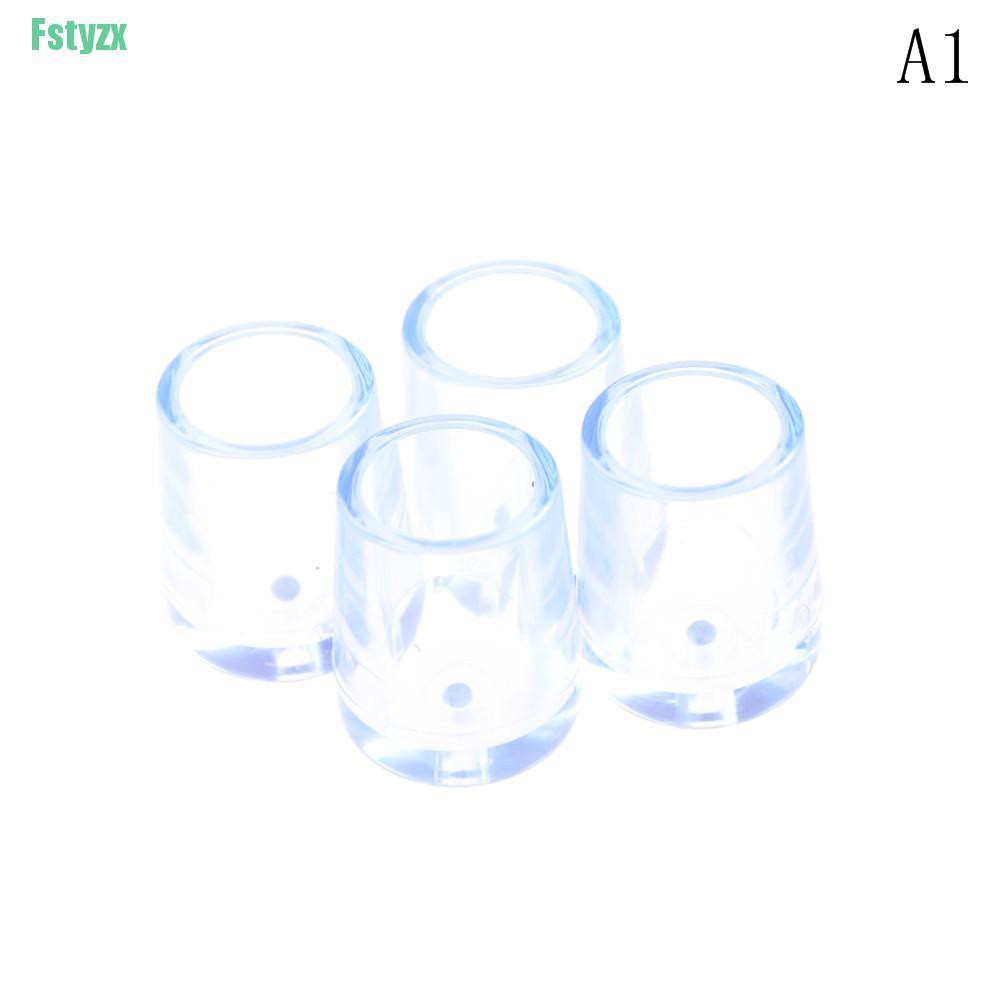 fstyzx 4Pcs Rubber Furniture Table Chair Leg Floor Feet Cap Cover Protector Transparent