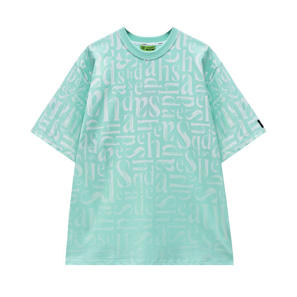Áo Thun Tay Lỡ Unisex ALPHABETIC JADE GREEN 100% Cotton - HADES Brand Chính Hãng