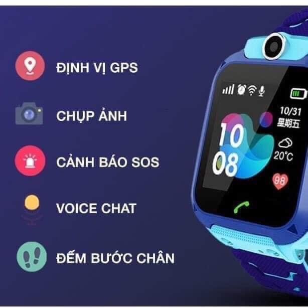 Đồng Hồ Thông Minh Trẻ Em Q12 Lắp Sim Nghe Gọi 2 Chiều,Nhắn Tin, Định Vị LBS, Chống Nước IP67, cuộc goi SOS khẩn cấp | BigBuy360 - bigbuy360.vn