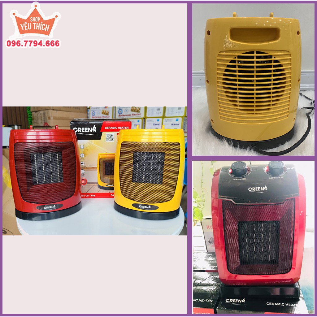 Quạt sưởi gốm, Máy sưởi gốm Ceramic Creen CR-H68 thương hiệu NEFA (Việt Nam) bảo hành 12 tháng, đổi trả miễn phí 7 ngày