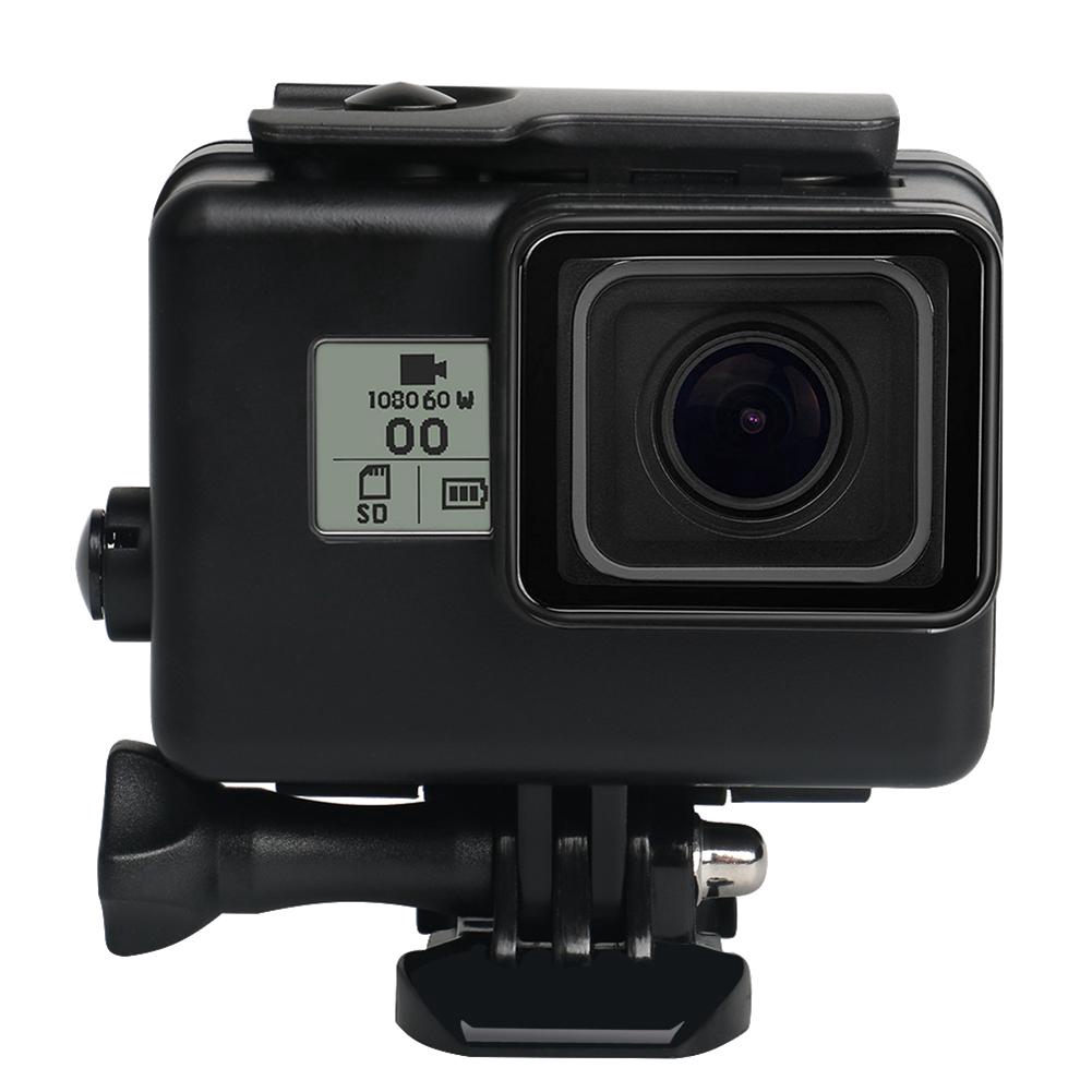 ♚Dom♚Action Camera 45m Waterproof Diving Housing Case for Gopro Hero 5 6 7(Black