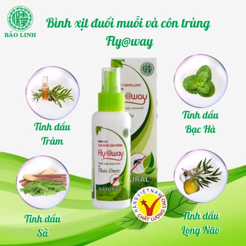 Combo 3 Bình Xịt Đuổi Muỗi Tinh Dầu Fly@way Bảo Linh 60ml