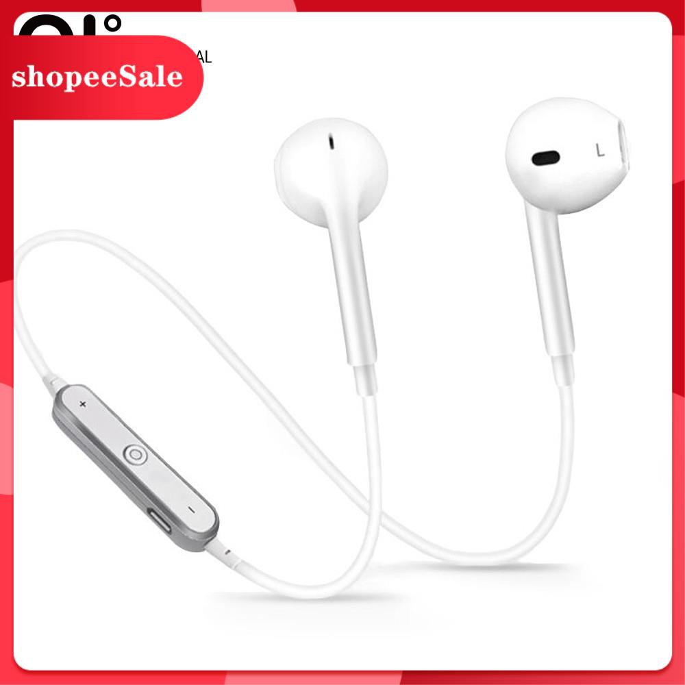 Tai Nghe Thể Thao Nhét Tai Không Dây Bluetooth OI SUPERSIX Kết Hợp Micrô Màu Trắng Thời Trang
