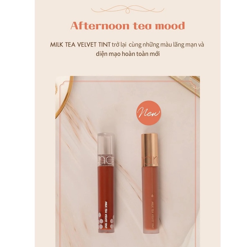 [New Ver 2] Son Kem Lì Trà Sữa, Lâu Trôi, Hàn Quốc Romand Milk Tea Velvet Tint 4.4g