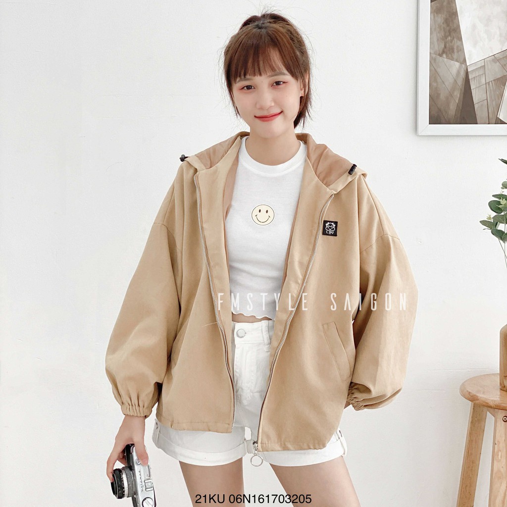 Áo khoác Hoodie rút gấu bò sữa ulzzang unisex thời trang tránh gió VM STYLE 21KU07EP1001