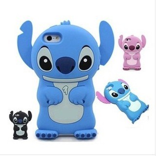 Ốp điện thoại silicone hình hoạt hình Stitch 3D cho IPhone 4 5 6 Plus 4s 7 8 Plus X Touch 5 6