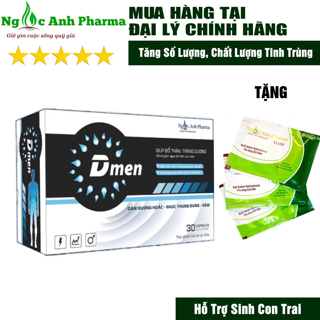 Dmen Tăng Cường Chất Lượng Tinh Trùng( Tặng 3 gói muối kiềm Ngọc Ánh)