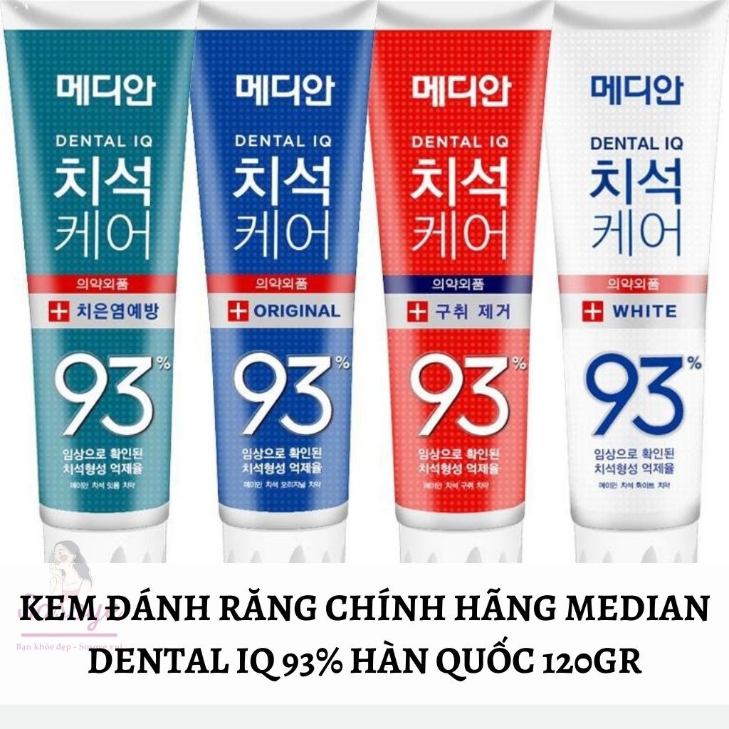 Kem Đánh Răng Chính Hãng Median Dental IQ 93% Hàn Quốc 120gr