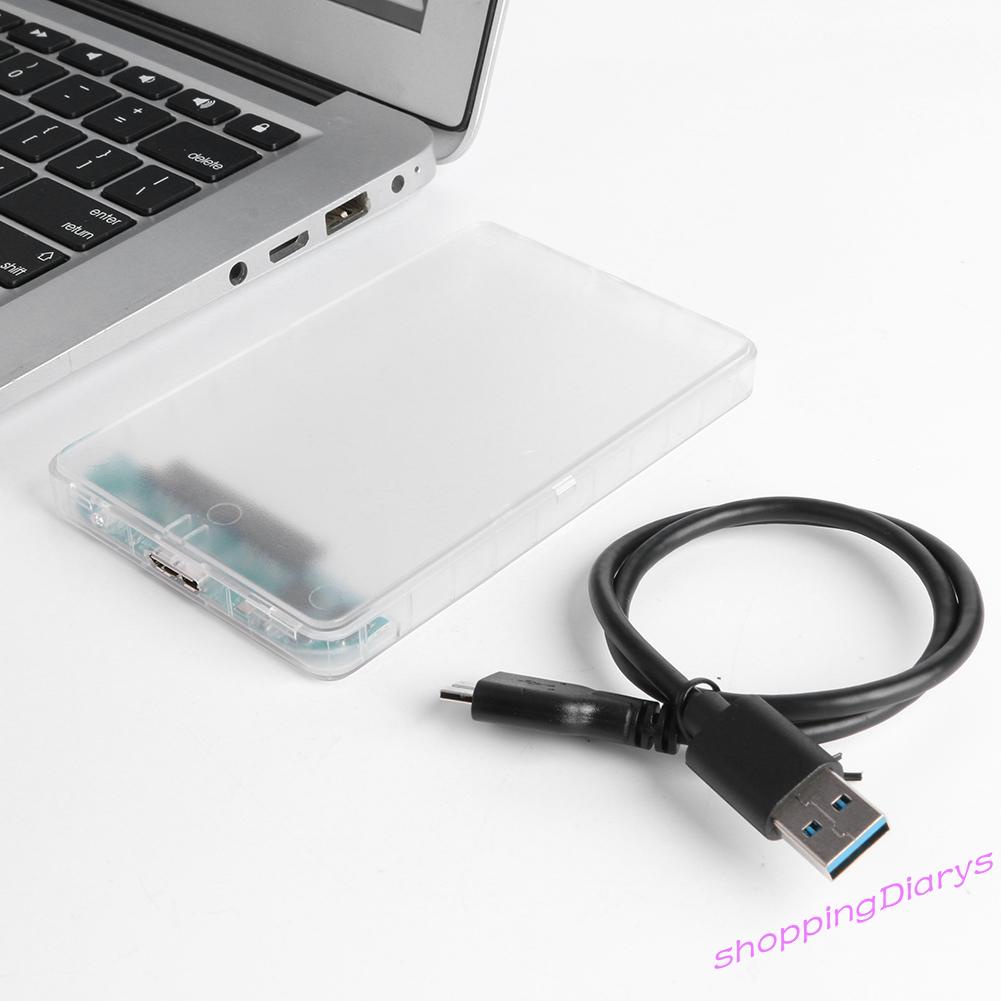 ✤Sh✤ 2.5 inch HDD SSD Case Transparent SATA III to USB 3.0 Hard Disk Enclosure