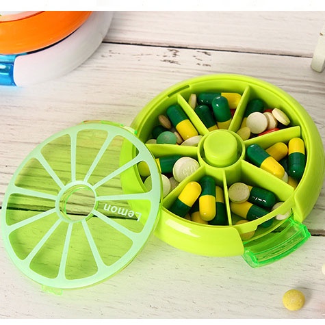 Hộp Đựng Thuốc Tròn Xoay 7 Ngăn Chia Theo Ngày