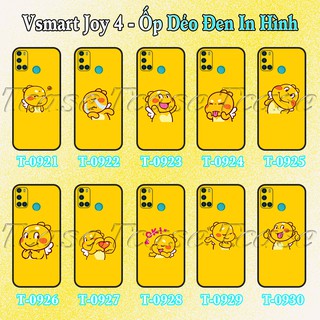 Ốp lưng Vsmart Joy 4 - Ốp dẻo đen in hình Khủng Long Cute