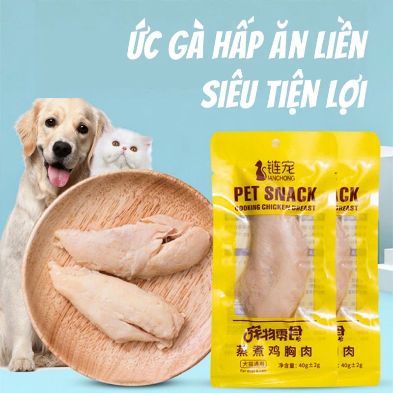 Ức gà tươi cho chó mèo Masti Pet Snack 40g