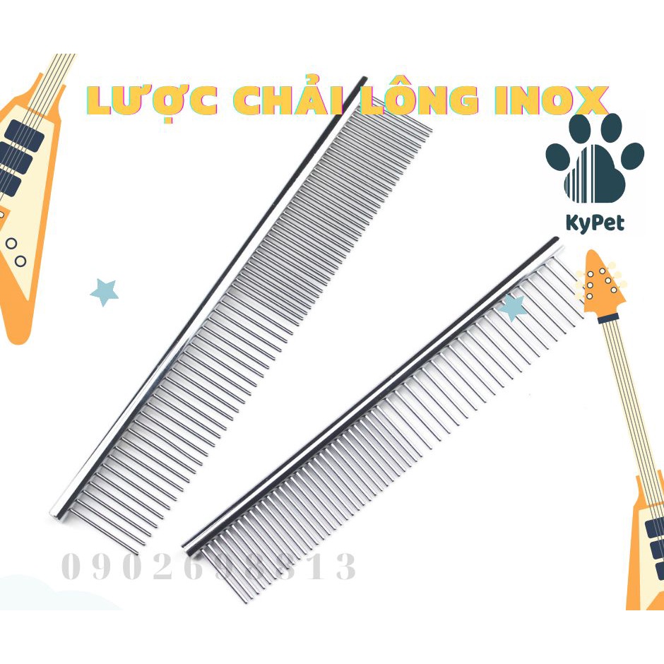Lược inox chải lông chó mèo- loại bỏ lông rụng