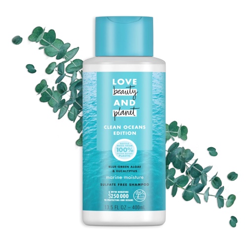Dầu gội, dầu xả Love Beauty and Planet Clean Oceans Edition Marine Moisture - Dưỡng ẩm không Sulfate - Chai 400ml