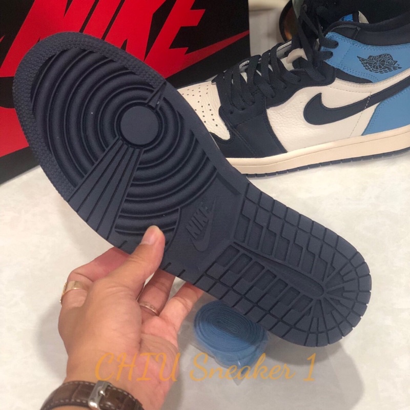 Giày thể thao Jordan 1 Retro High Obsidian UNC Phiên bản Siêu cấp Jordan cổ cao xanh