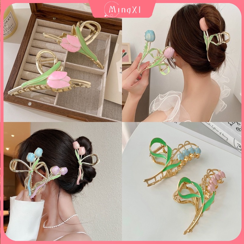 Kẹp Tóc Kim Loại Hình Hoa Hồng Thời Trang Cho Nữ