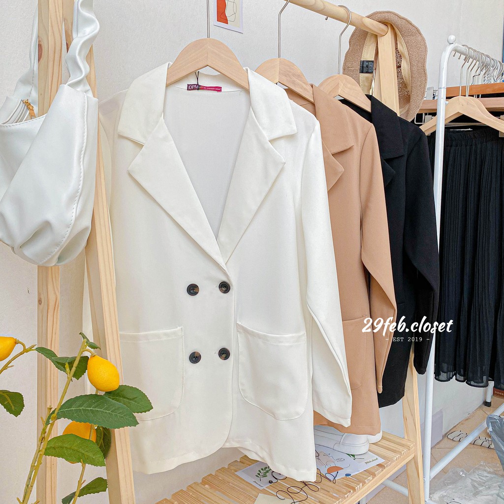 [Mã SKAMCLU7 giảm 10% tối đa 50K đơn 0Đ] Áo blazer trơn 4 khuy (Ảnh thật) | BigBuy360 - bigbuy360.vn