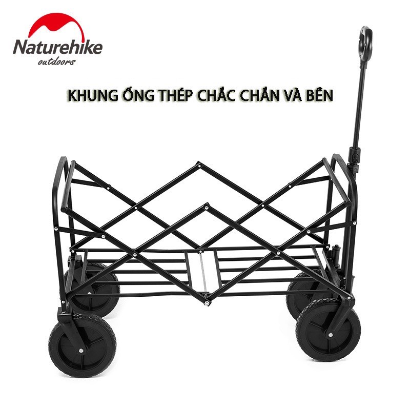 Xe kéo dã ngoại, cắm trại, du lịch Naturehiker chính hãng, nhỏ ngọn, tải trọng 90kg, có thể làm bàn nghỉ trưa