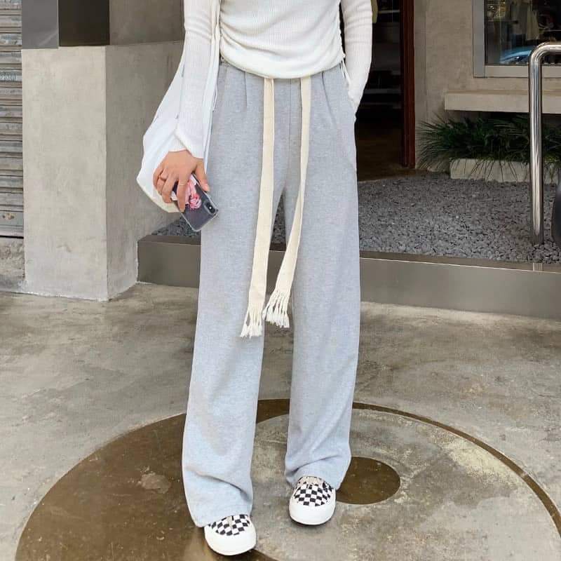 Quần Suông Dây Bản To 2 Màu PEONYB Nữ [FREESHIP]  Culottes ống rộng dáng dài kiểu đường phố 3158 hàn quốc