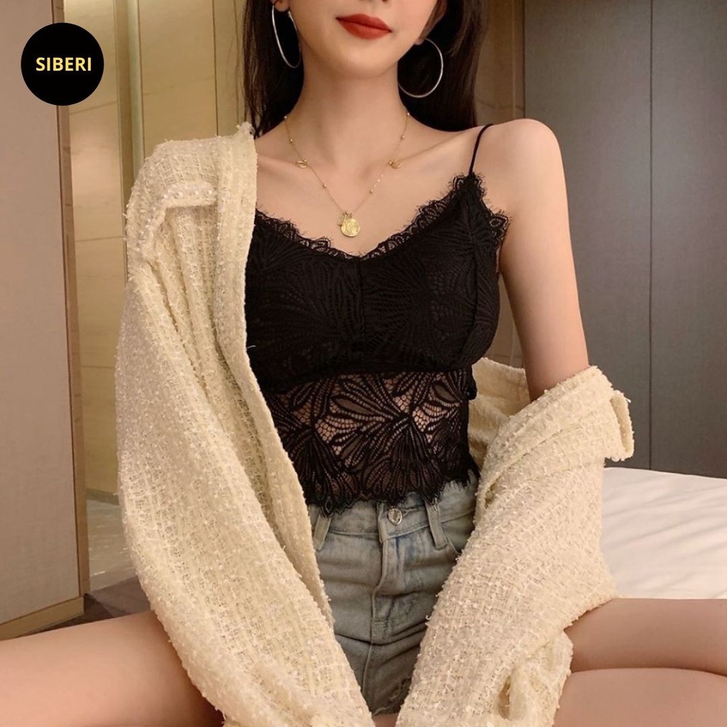Áo ngực nữ, áo lót ren dáng dài mềm mại cho da, bra mặc với áo vest, voan, mặc đi biển, đi ngủ_ Siberi