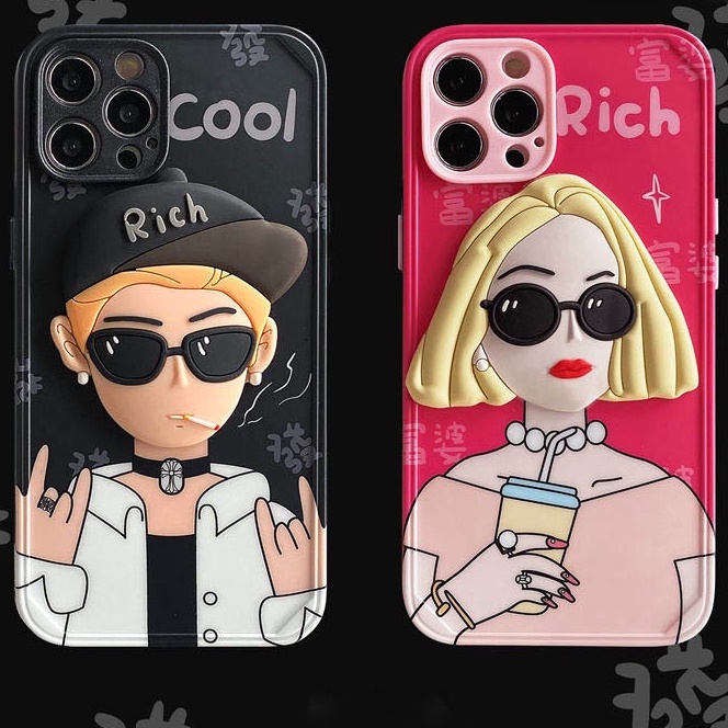 Ốp Điện Thoại Silicon Mềm Hình Ba Chiều Cho iPhone7 8Plus SE X XS XR 11 11promax IPhone 12 12promax