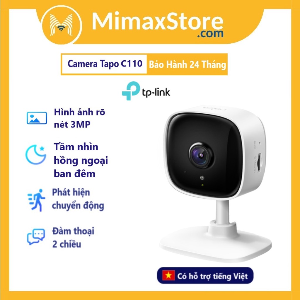 [Hỏa Tốc - HCM] Camera IP Wifi TP-Link Tapo C110 3M | Hàng Chính Hãng | Bảo Hành 2 Năm | Mimax Store