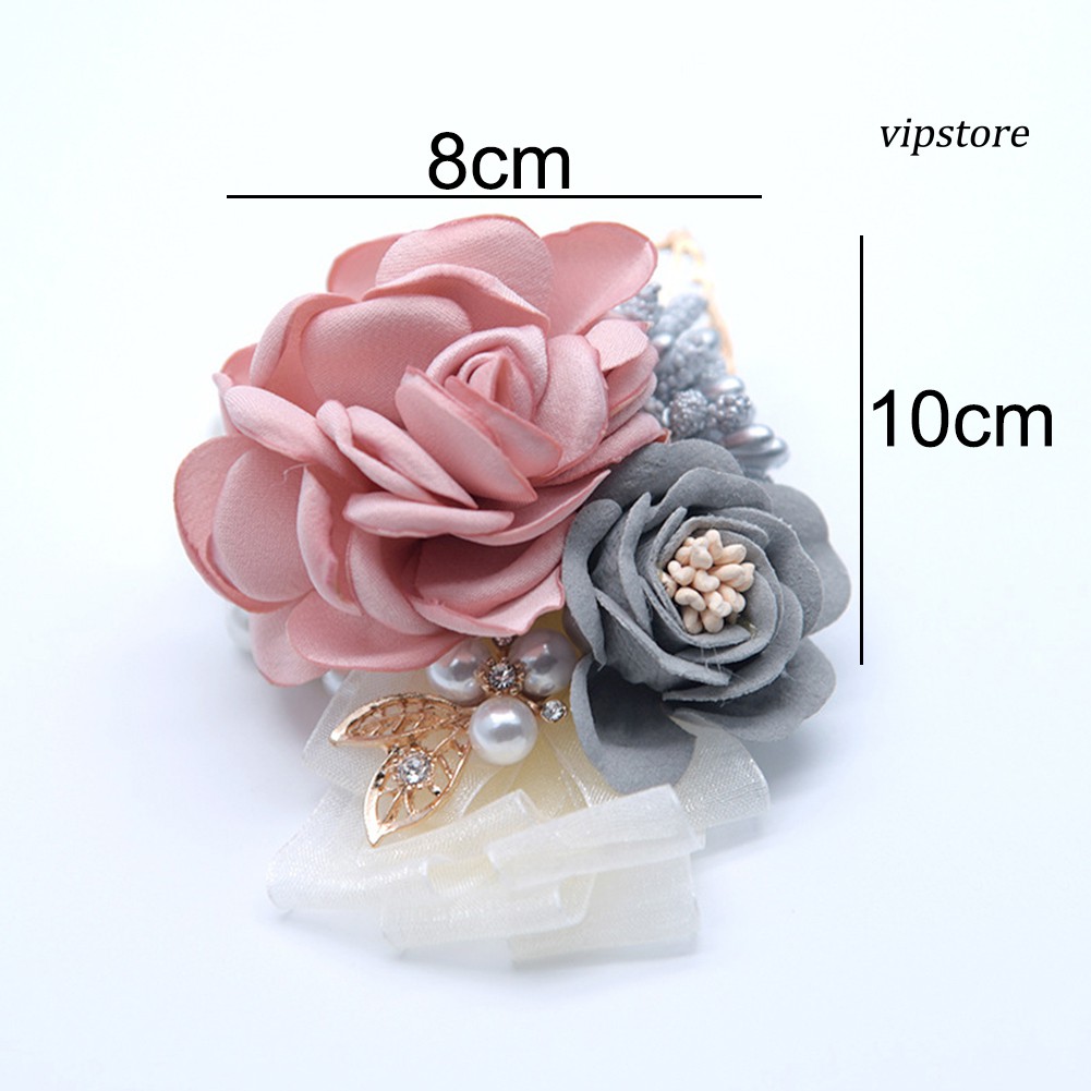 Vòng Tay Hoa Đính Ngọc Trai Giả Thanh Lịch Cho Cô Dâu