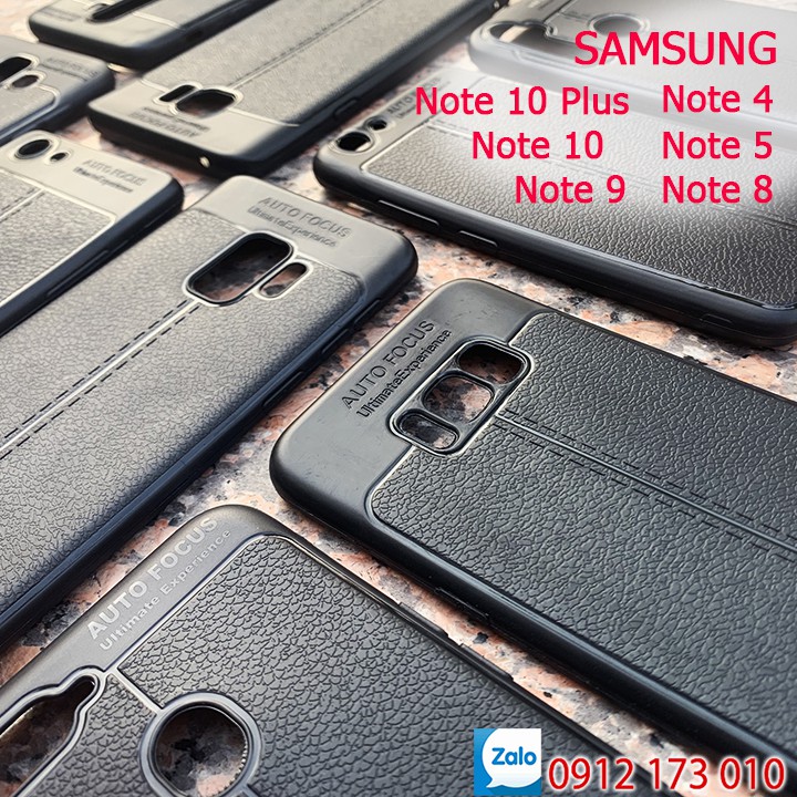 Ốp lưng Samsung Note 4, Note 5, Note 8, Note 9, Note 10 Pro... vân da (A) siêu bền - Chống trơn trượt