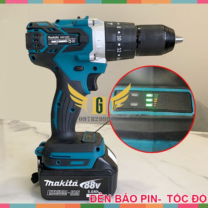 [ HÀNG LOẠI 1 ] Máy Khoan Pin Makita 118V Không Than Có Búa, Pin 10 CELL AutoLock 13 Ly - Bắt Vít, Siết Bulong