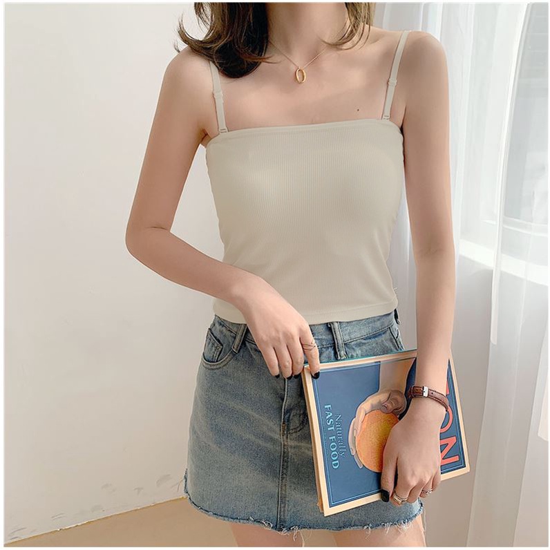 Áo Hai Dây Croptop 100% Cotton Madela, Áo Croptop 2 Dây