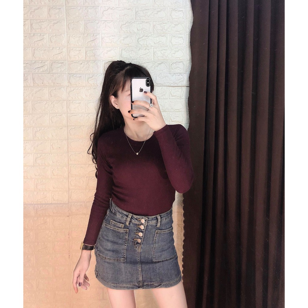 Áo Body Tay Dài Cổ Tròn