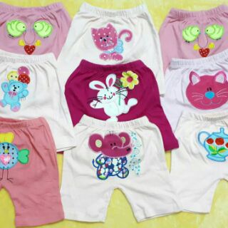 Set 5 quần lửng thêu mông thú bé trai/ gái