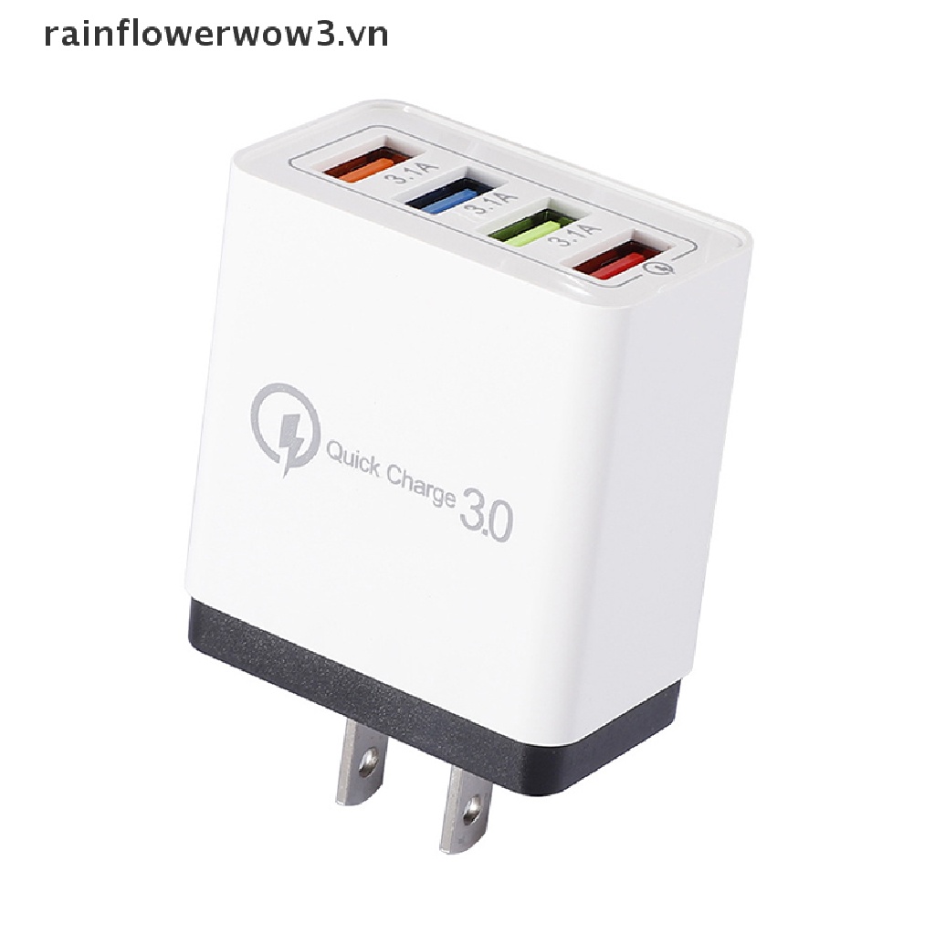 Củ sạc nhanh gắn tường 4 cổng usb QC 3.0