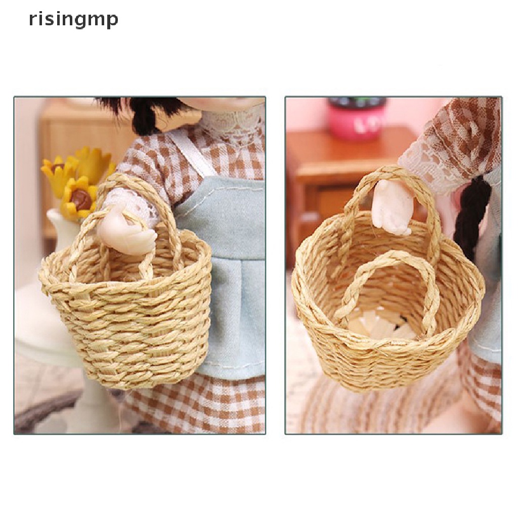 Giỏ Đan Mini Đựng Đồ Trang Trí Nhà Búp Bê Tỉ Lệ 1: 12 ♨Nóng Bỏng