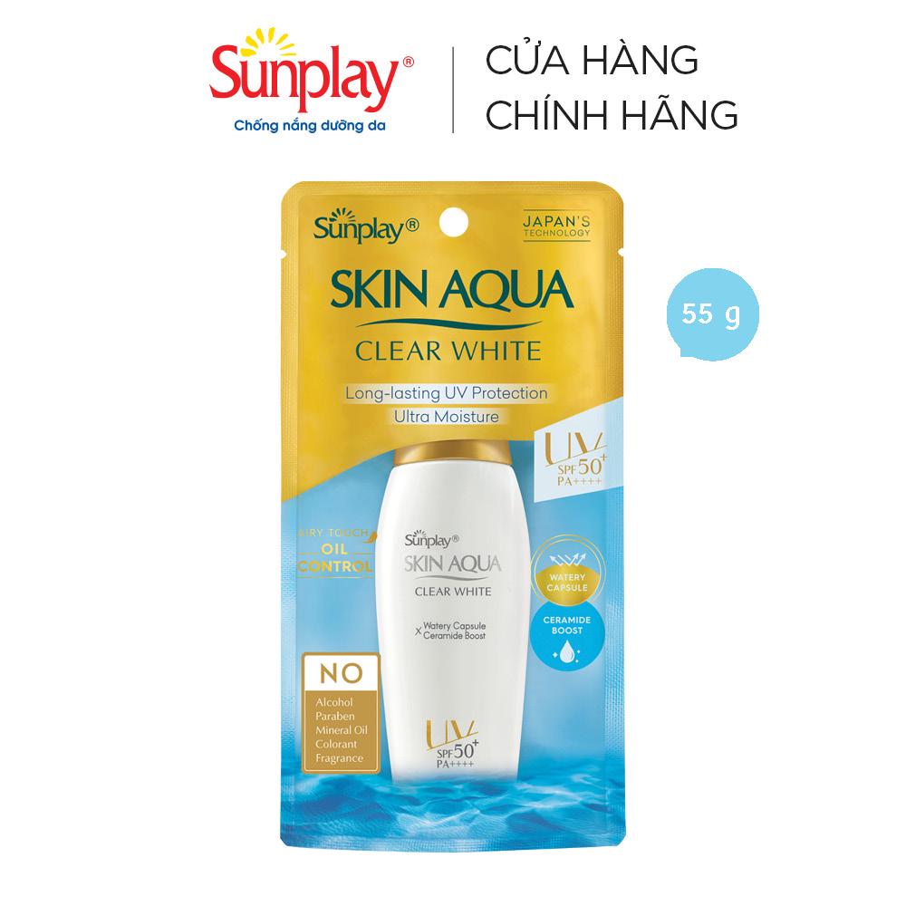 Sữa chống nắng hằng ngày dưỡng trắng cho da dầu Sunplay Skin Aqua Clear White SPF 50+ PA++++ 55g