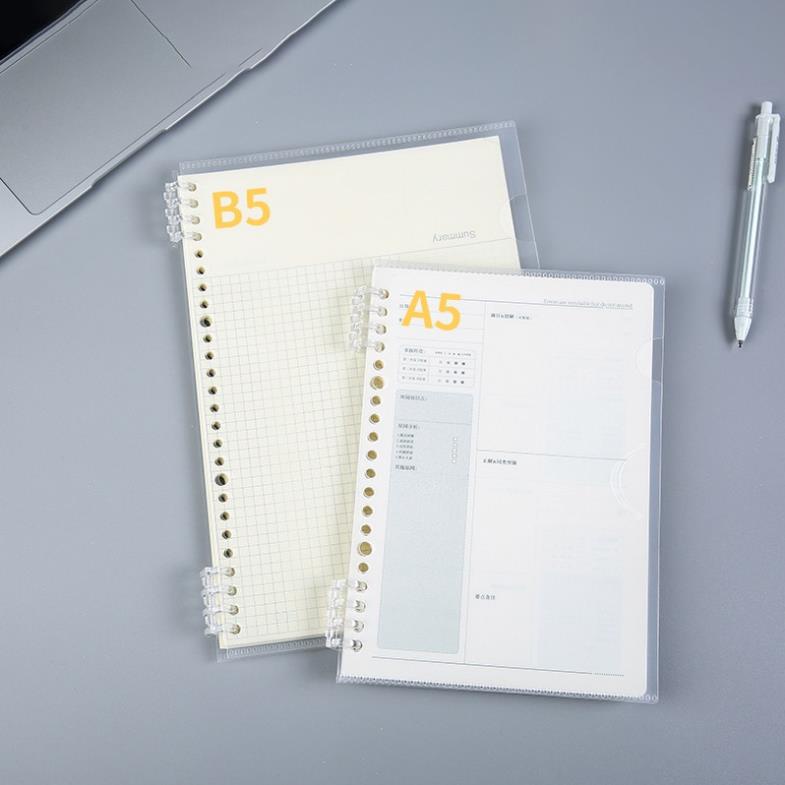 Bìa sổ còng binder KOLANO bìa còng 20 lỗ A5 kiêm túi đựng trong suốt SN-001382