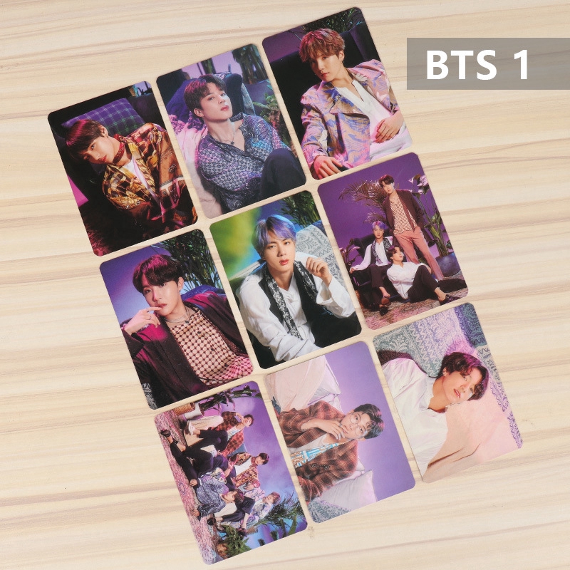Set 9 Tấm Thẻ In Hình Các Thành Viên Nhóm Nhạc Bts