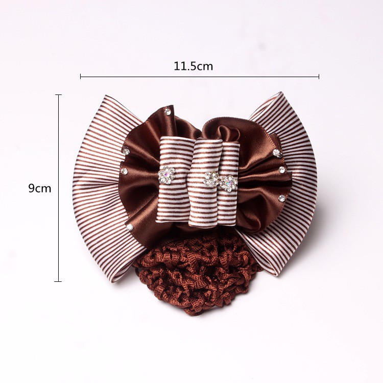 Kẹp lưới búi tóc công sở nơ ruy băng